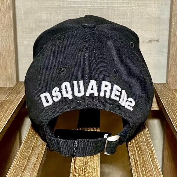 DSQUARED 2 BLACK White ICON Baseball Cap Hat - Picture 2 of 4